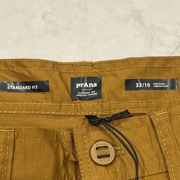 Prana‎ NEW Double Peak Cargo Shorts Mens 32 x 10" Bronze Standard Fit Outdoor - Picture 9 of 15